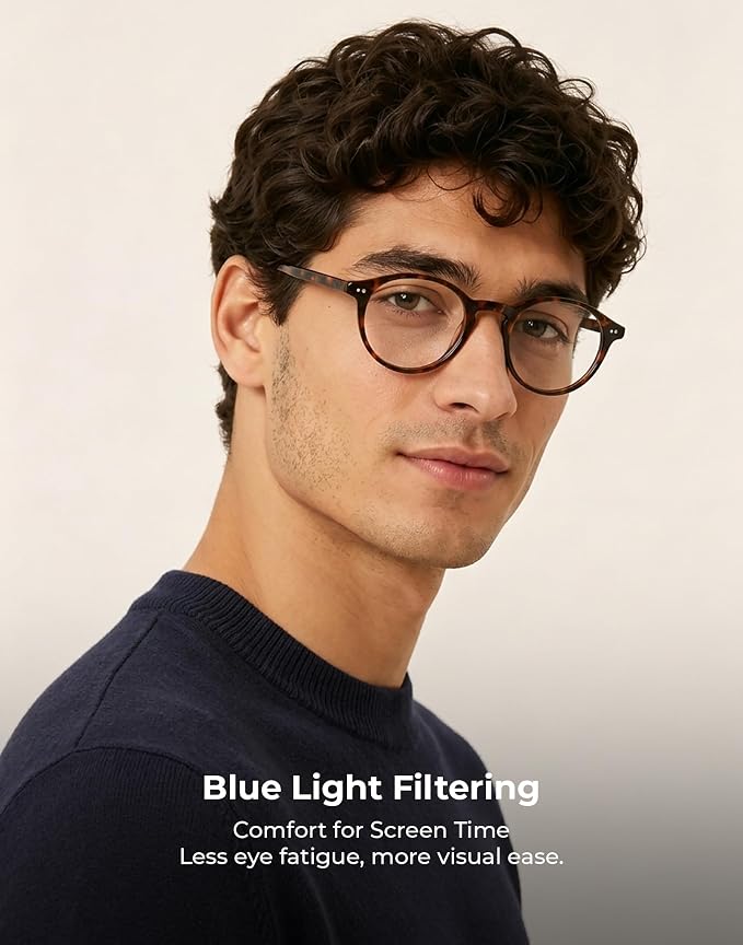 TIJN Vintage Round Blue Light Glasses